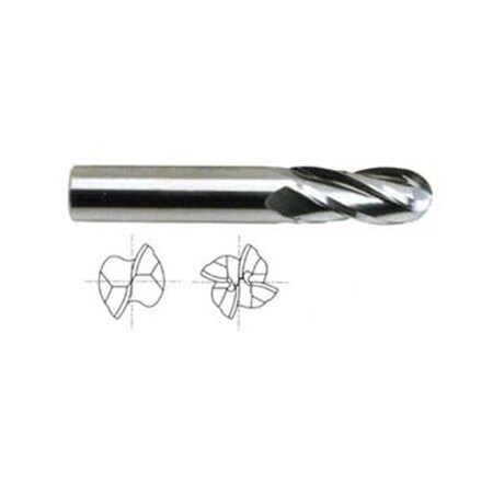Yg-1 Tool 4 Flute Regular Length Ball Nose Ticn-Coated Carbide 43573TC